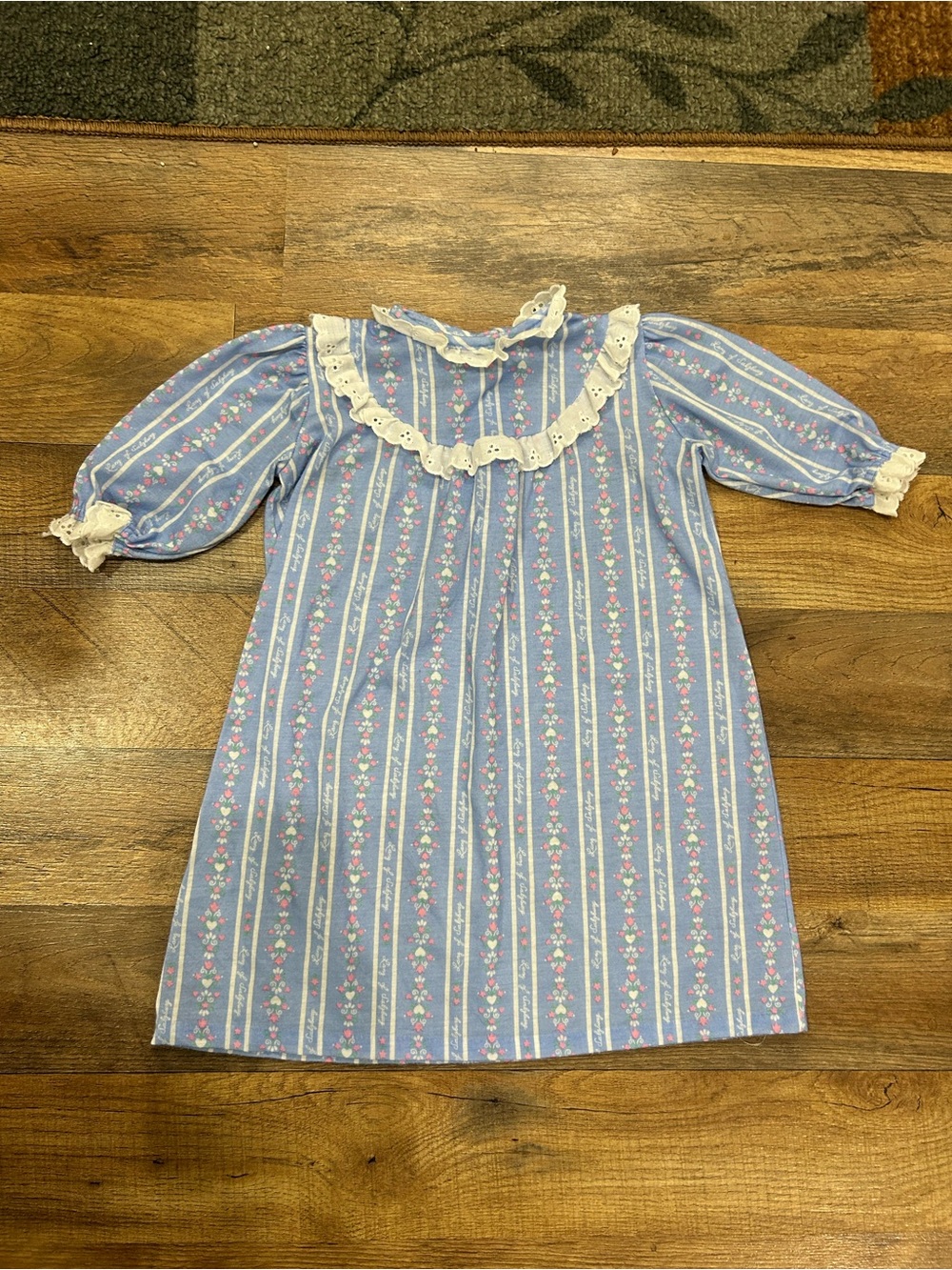 Vintage Long of Salzburg Girls Nightgown Size L USA Floral